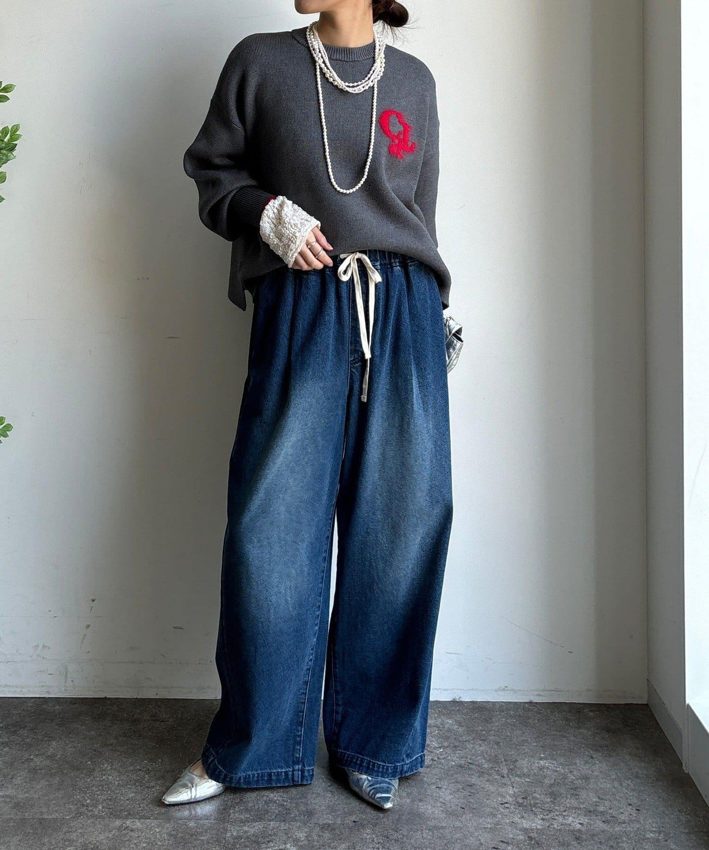 羽毛標誌針織衫