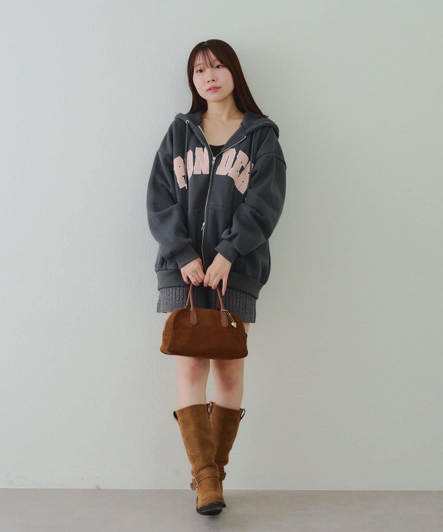 大LOGO拉鍊連帽衛衣