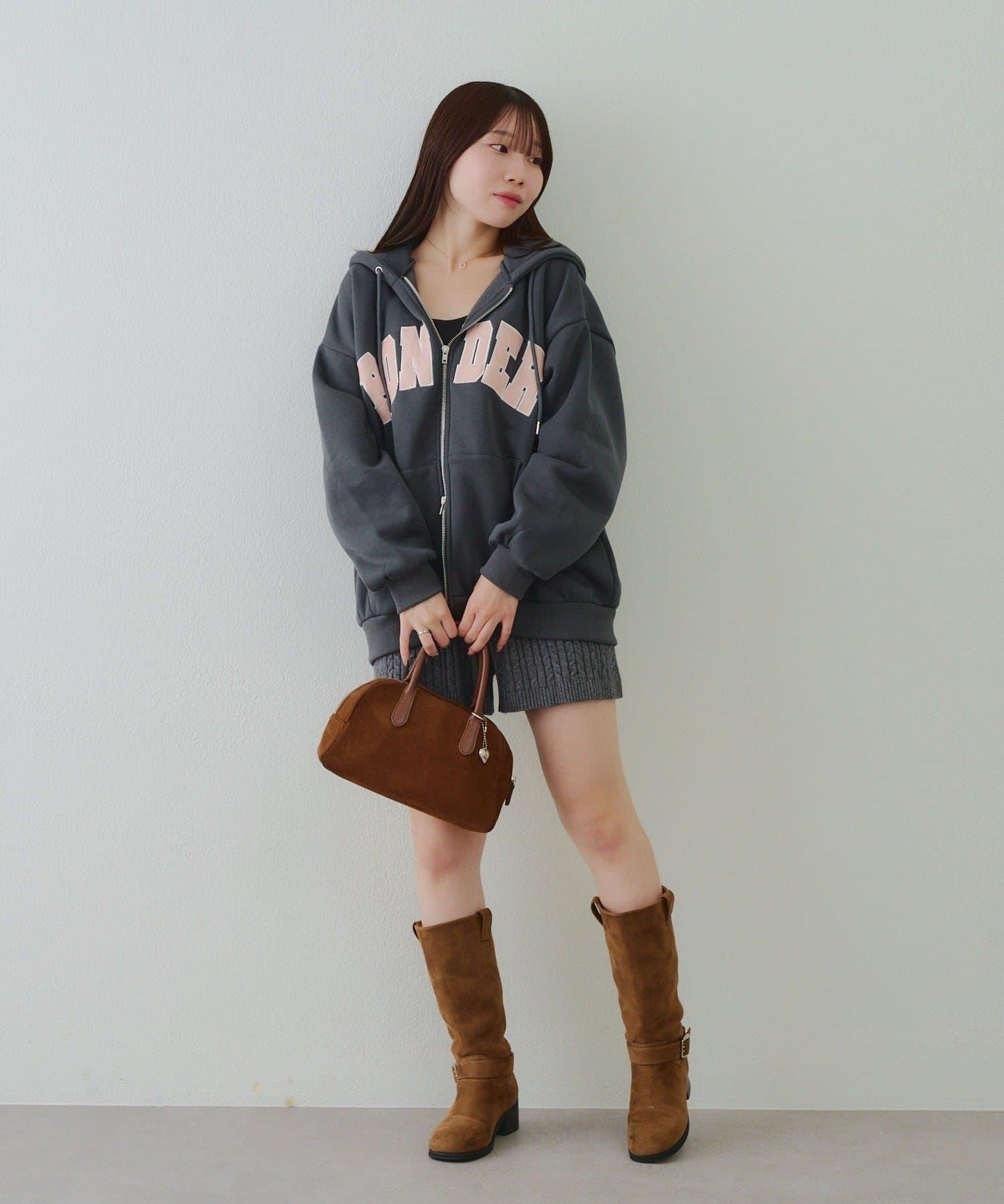 大LOGO拉鍊連帽衛衣