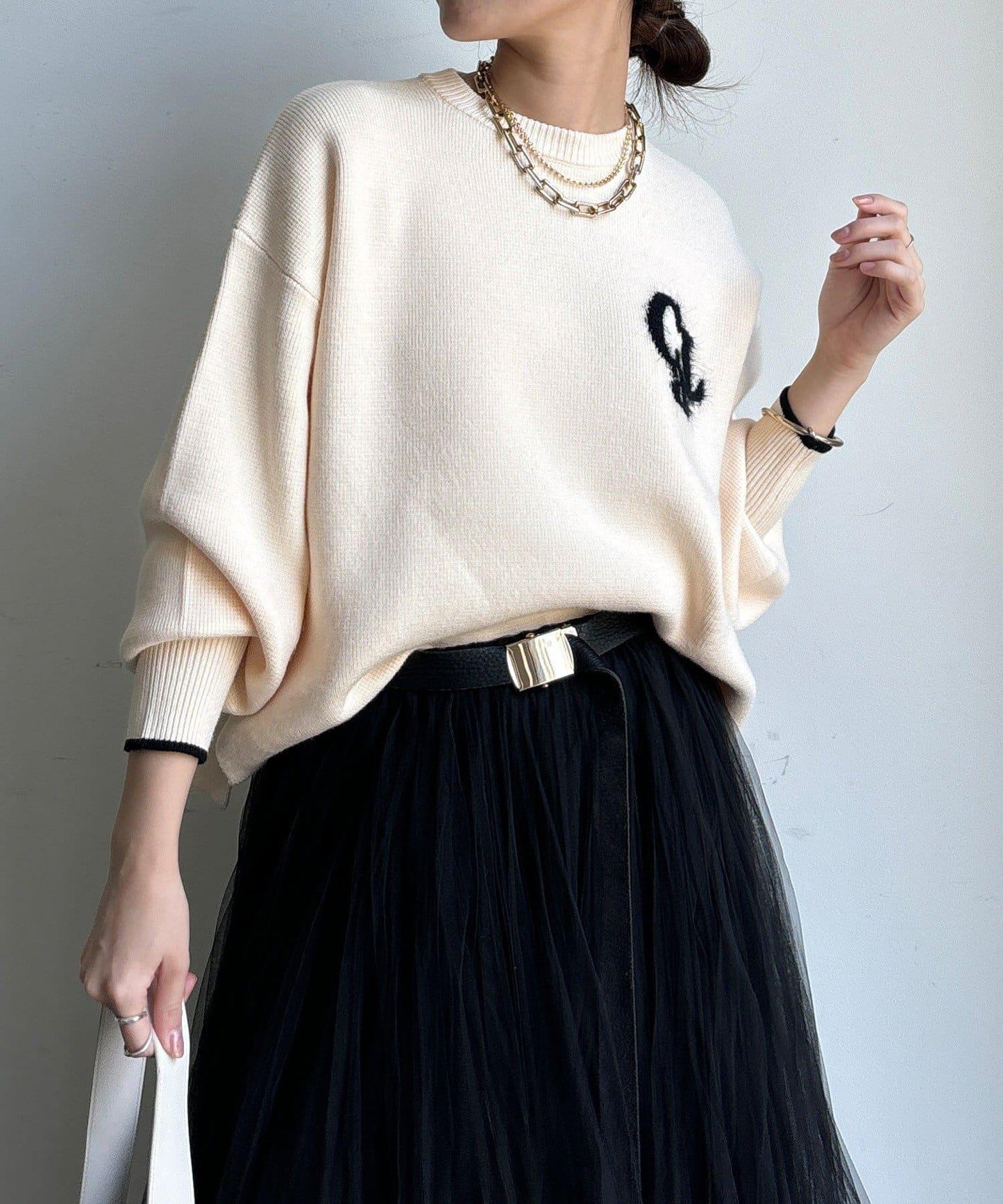 羽毛標誌針織衫