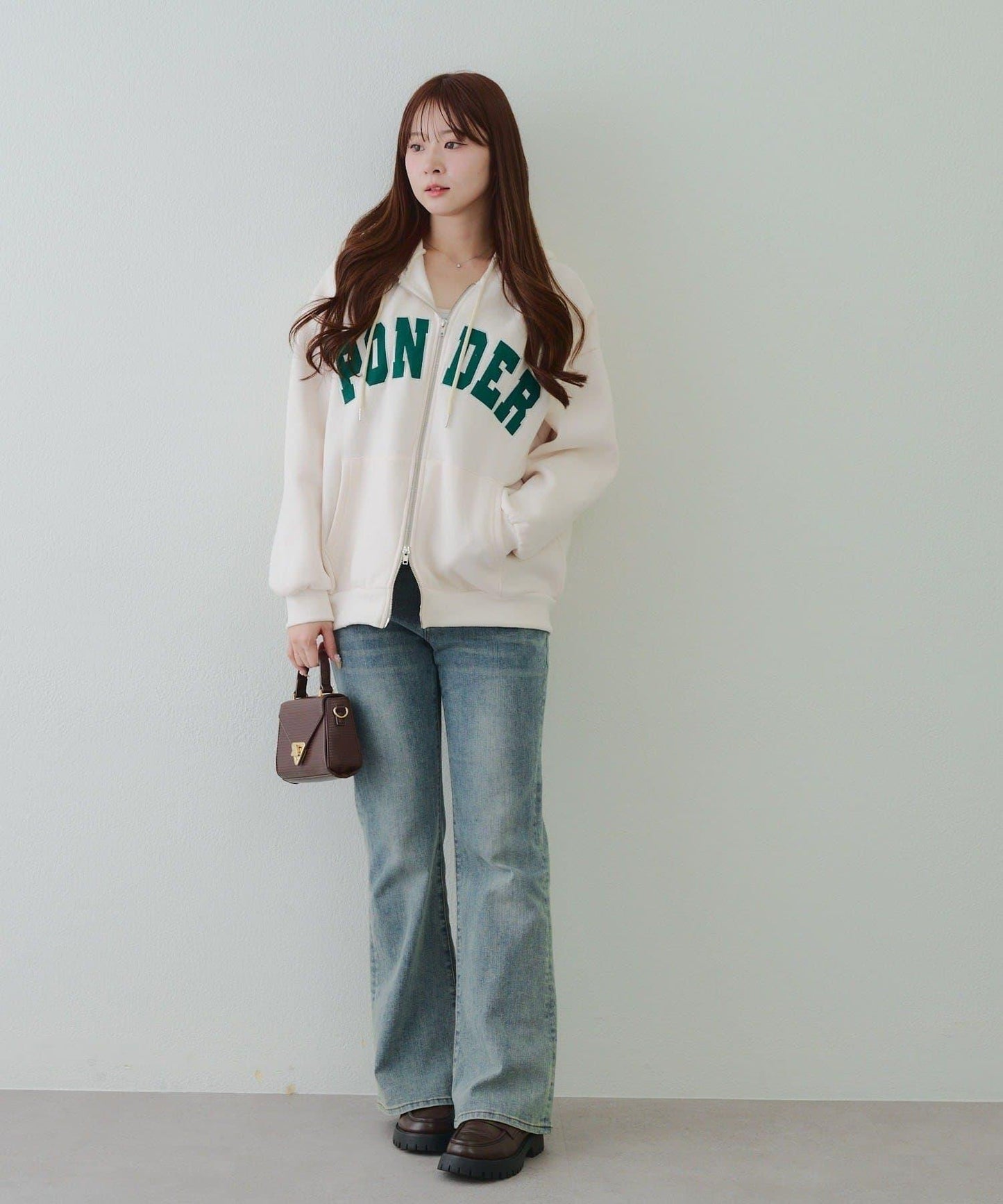 大LOGO拉鍊連帽衛衣