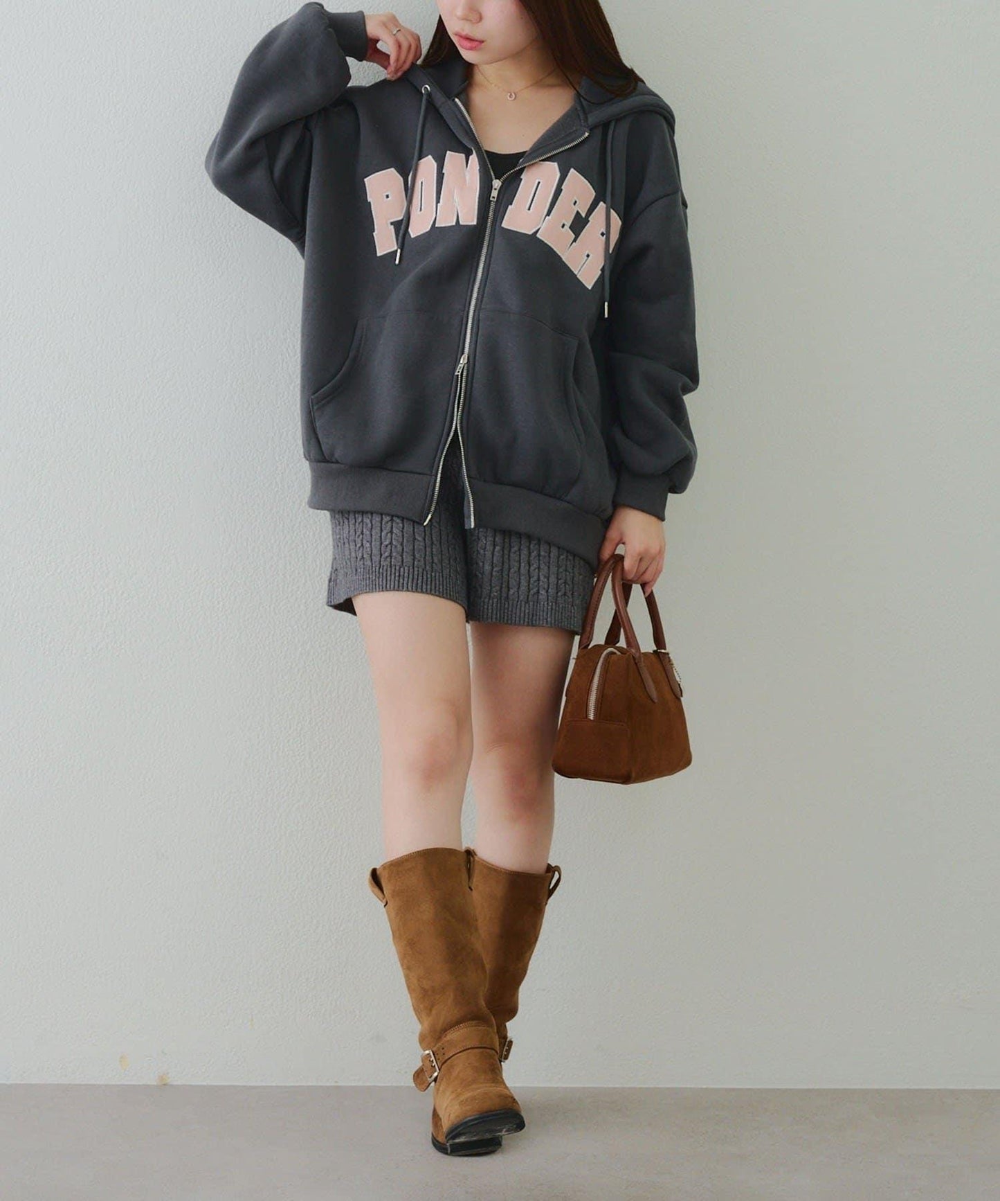 大LOGO拉鍊連帽衛衣