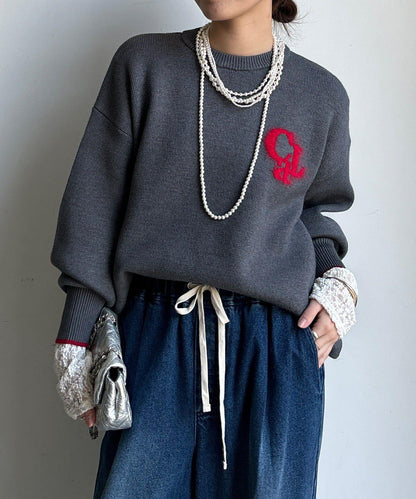 羽毛標誌針織衫