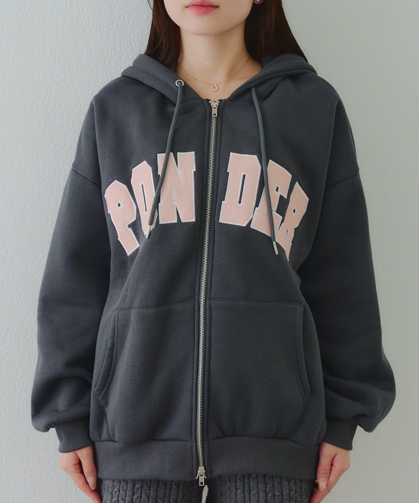 大LOGO拉鍊連帽衛衣