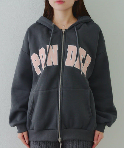 大LOGO拉鍊連帽衛衣