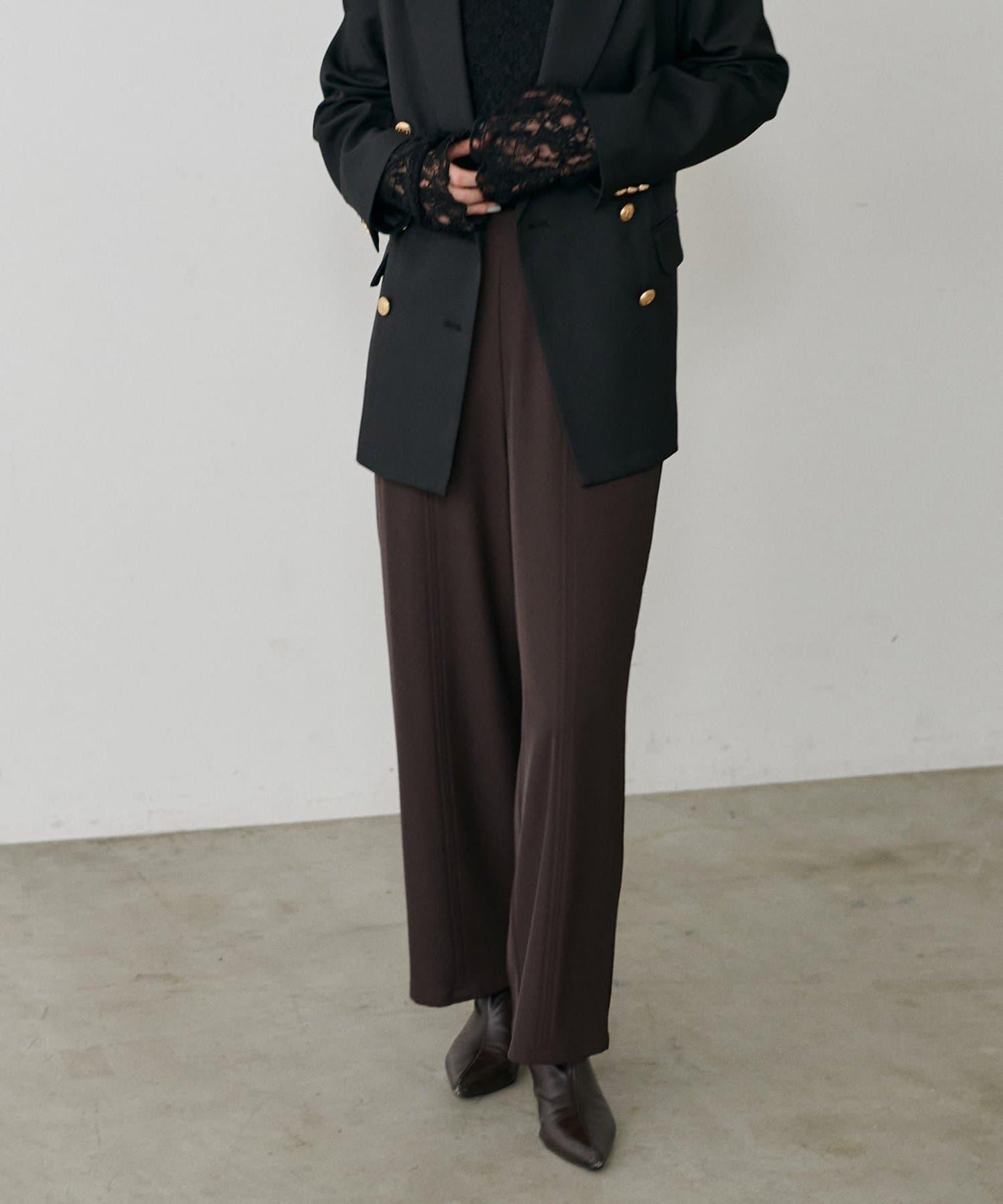 簡約拼接休閒褲