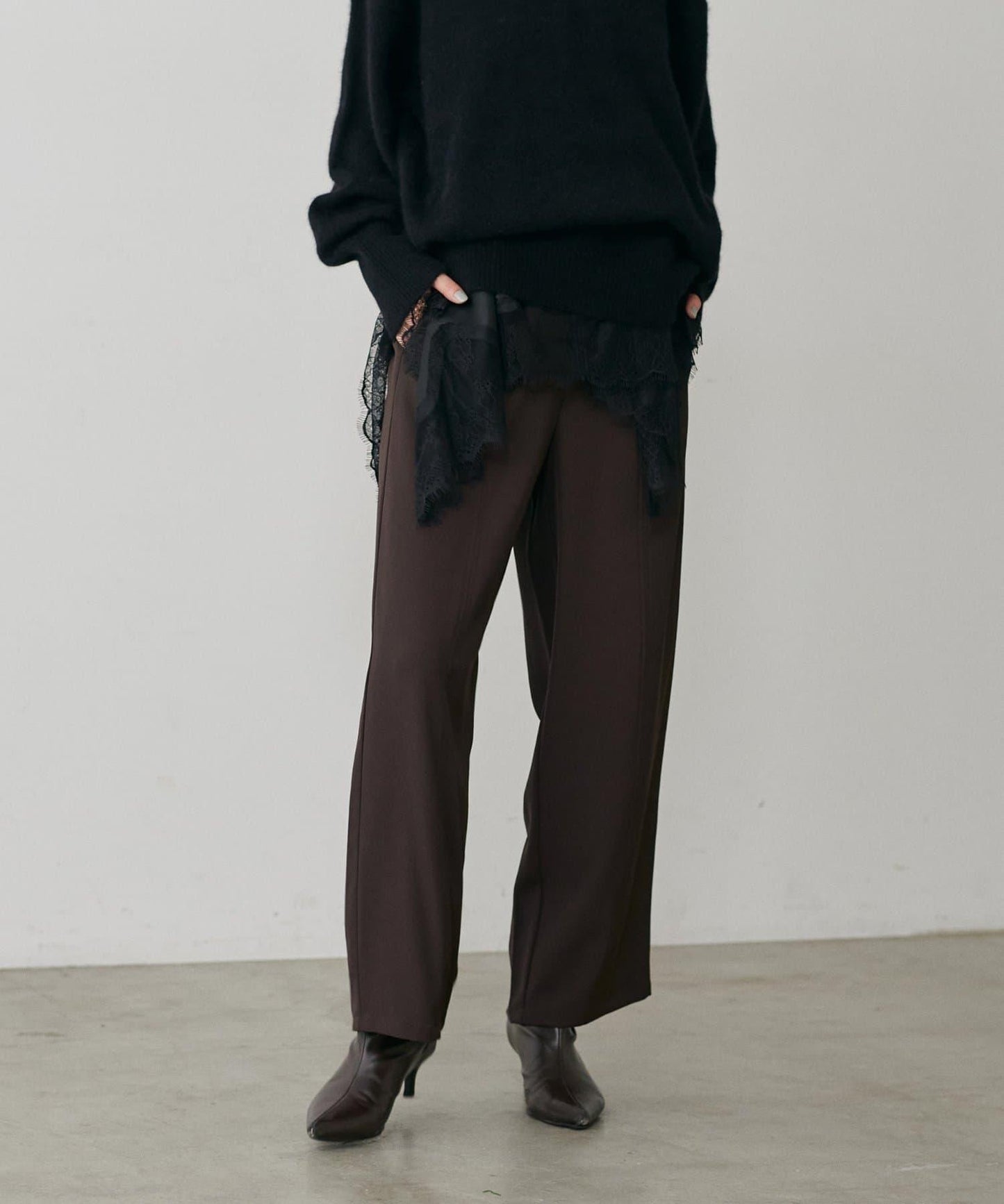 簡約拼接休閒褲