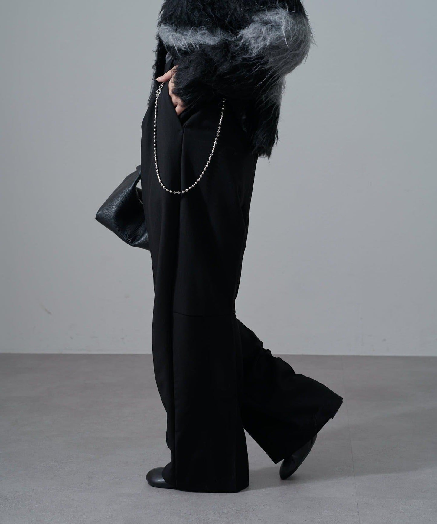 後背拼接鏈條裝飾休閒長褲