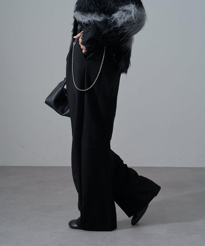 後背拼接鏈條裝飾休閒長褲