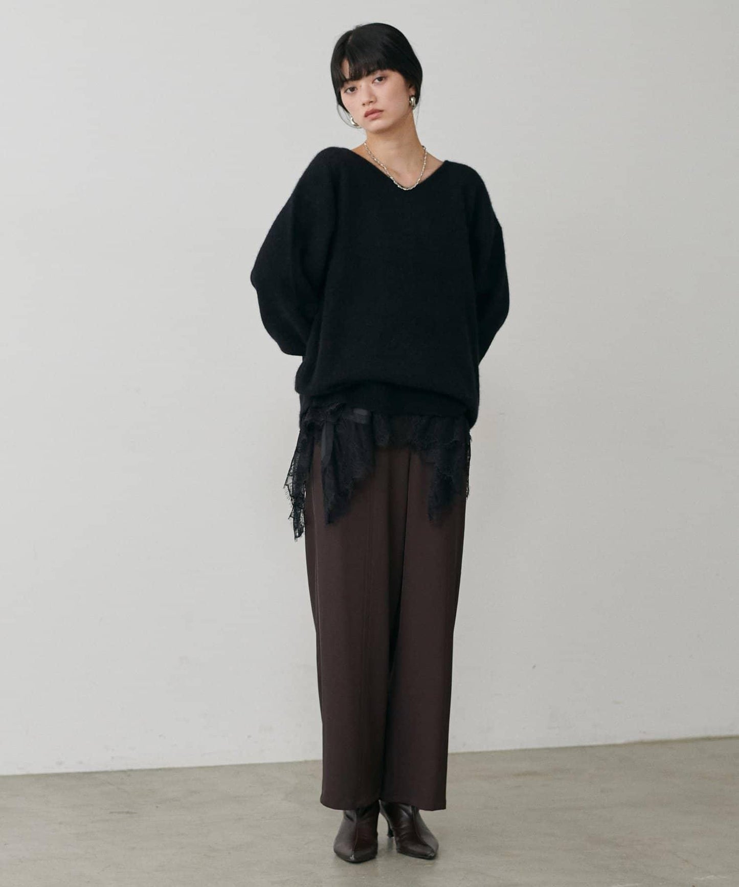 簡約拼接休閒褲