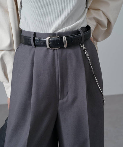 後背拼接鏈條裝飾休閒長褲