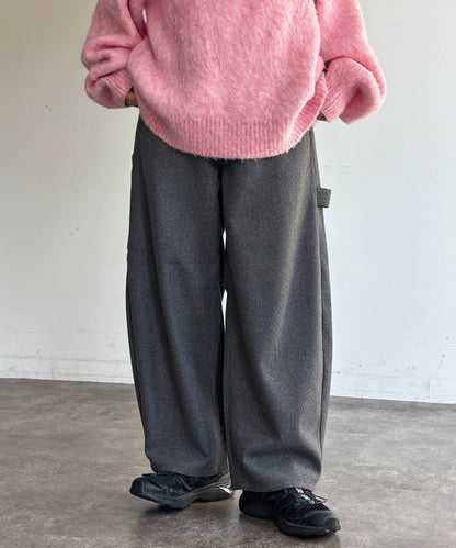 仿羊毛彎曲工裝褲