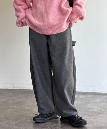 仿羊毛彎曲工裝褲