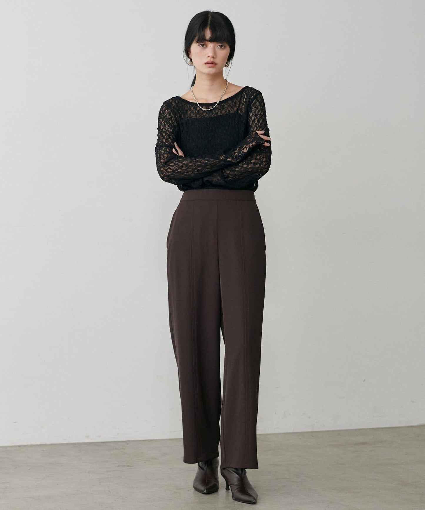 簡約拼接休閒褲