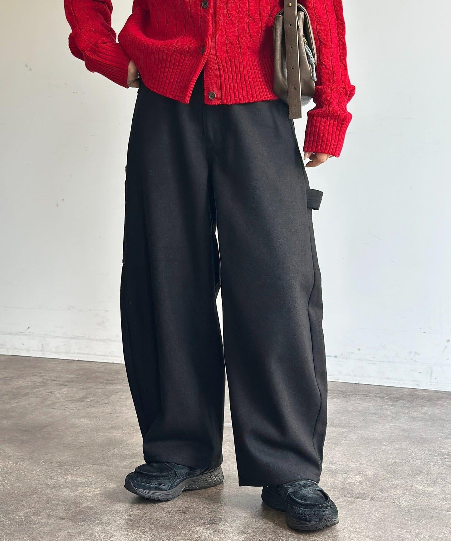 仿羊毛彎曲工裝褲