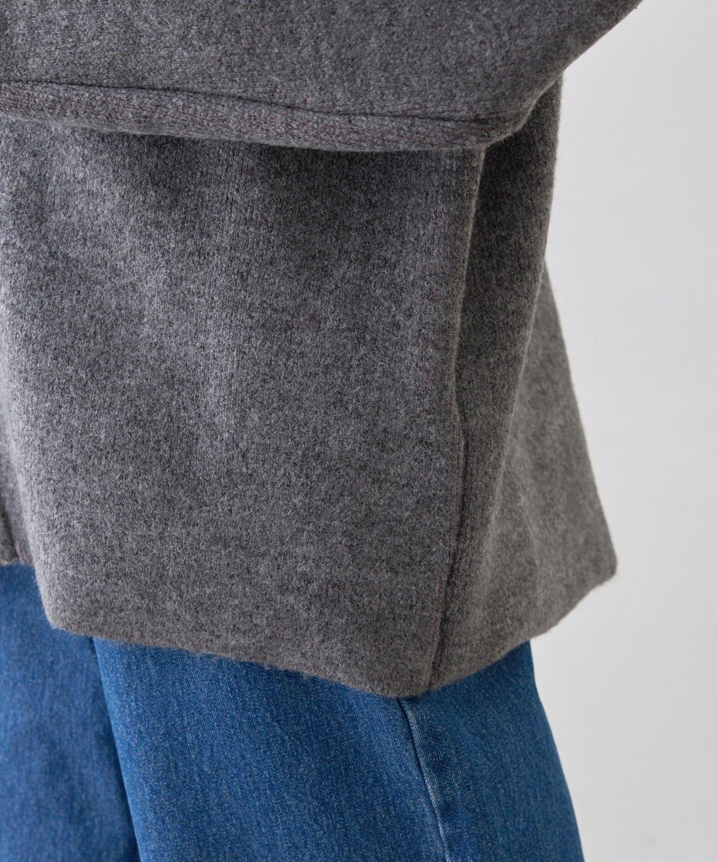 雙拉鍊拼色仿犛牛絨針織夾克