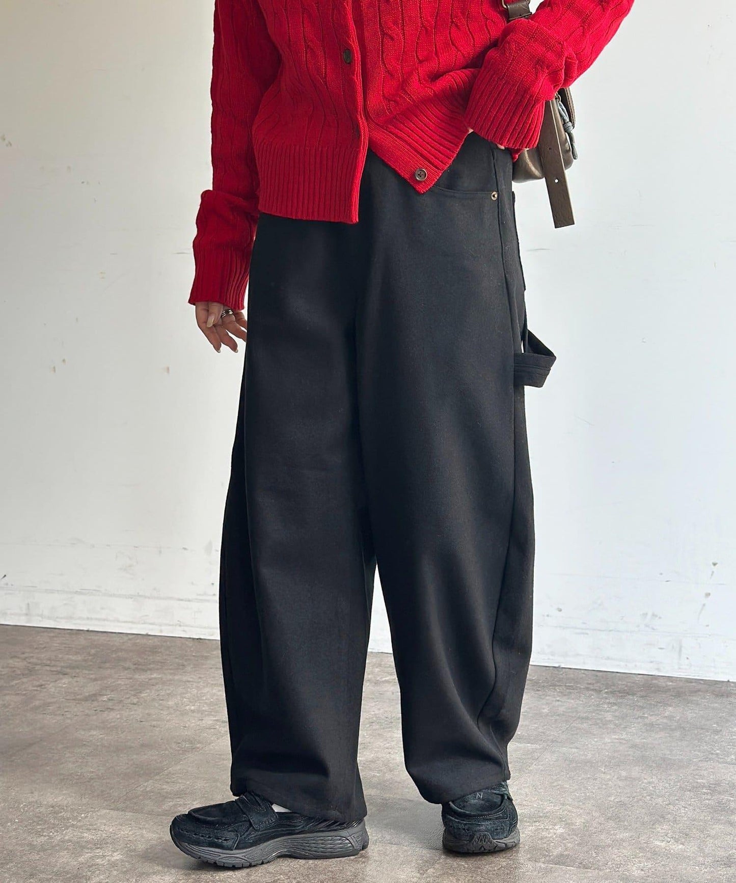 仿羊毛彎曲工裝褲