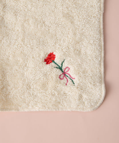 康乃馨刺繡毛巾手帕
