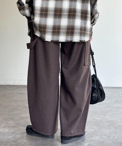 仿羊毛彎曲工裝褲