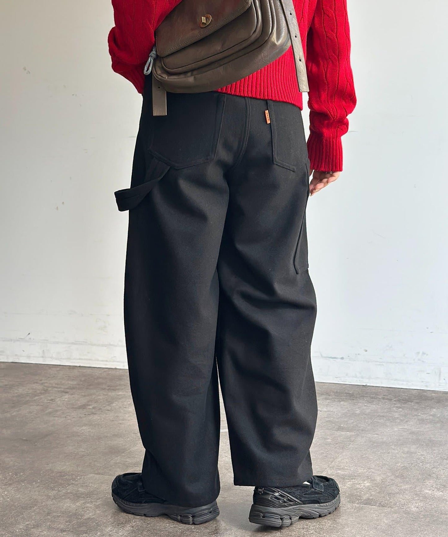 仿羊毛彎曲工裝褲