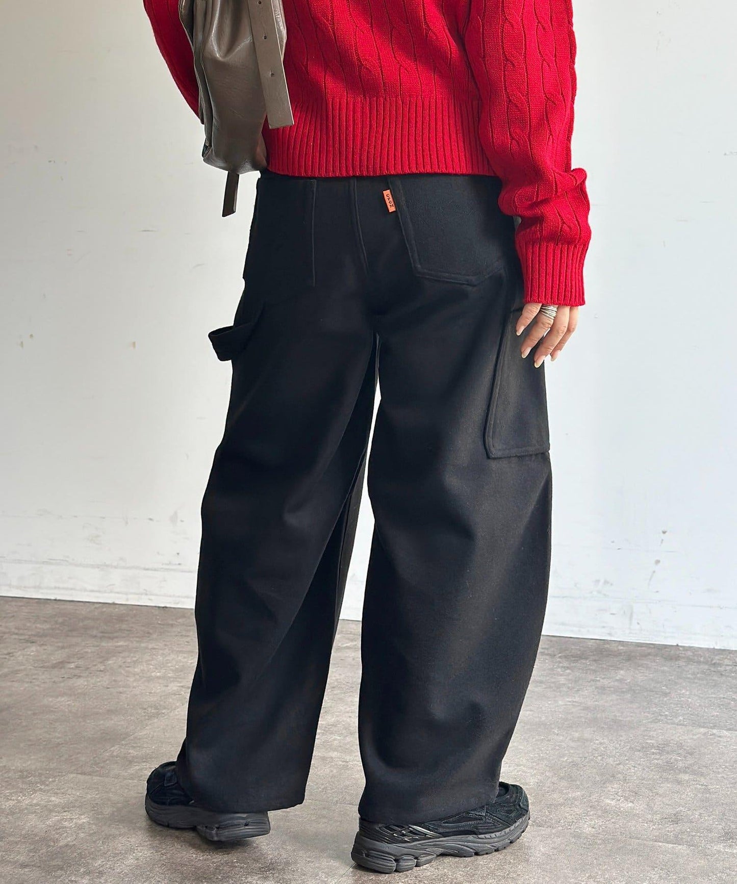 仿羊毛彎曲工裝褲