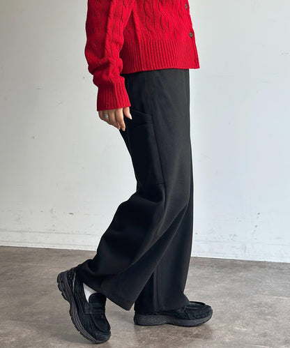 仿羊毛彎曲工裝褲