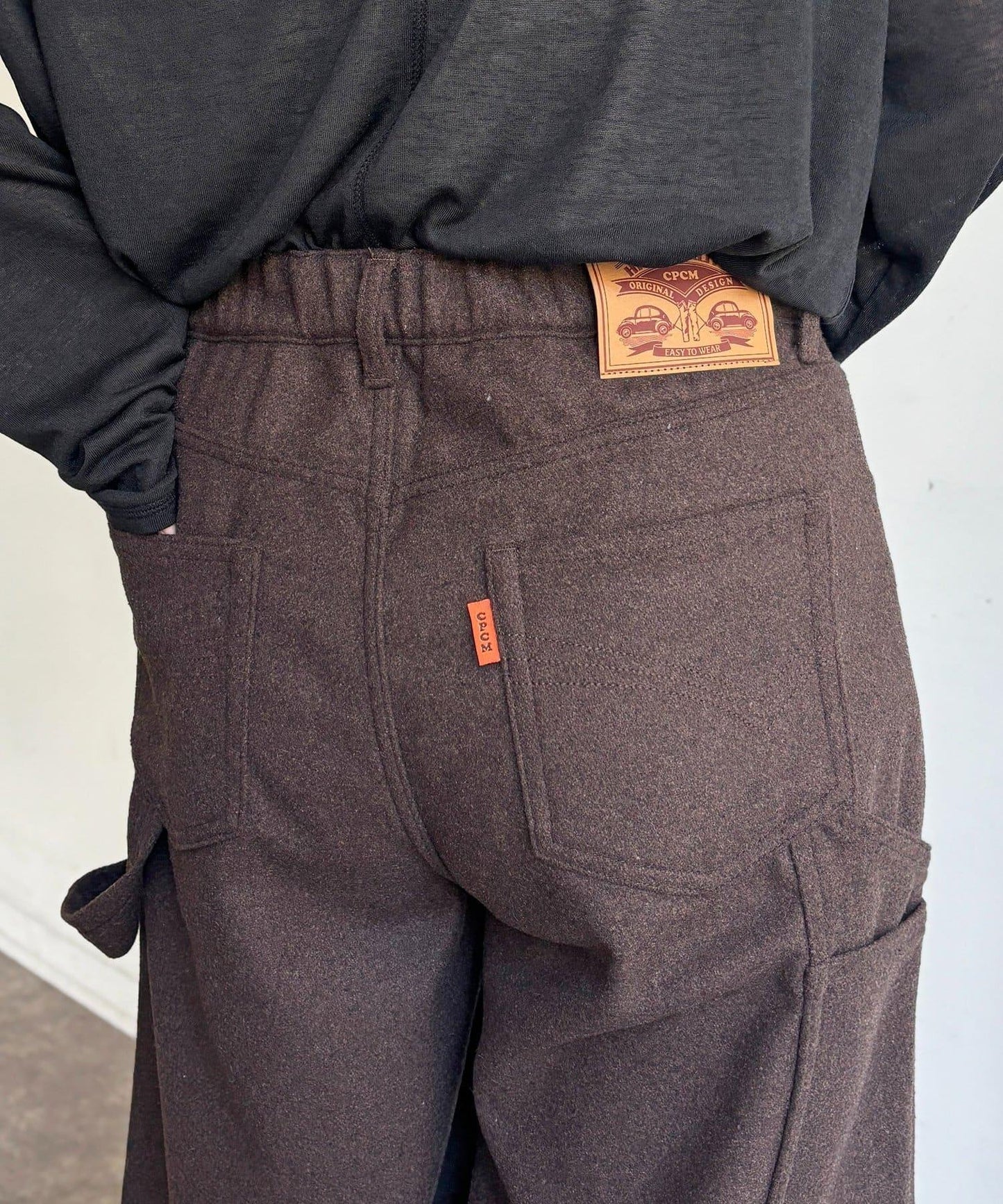 仿羊毛彎曲工裝褲