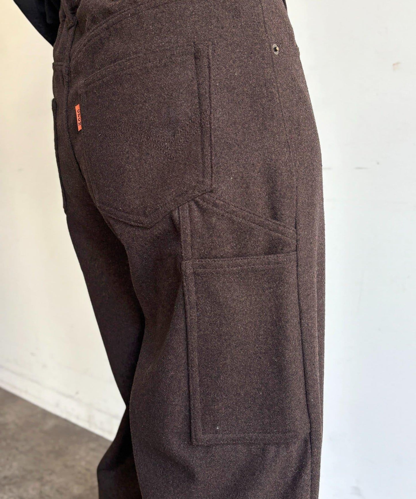 仿羊毛彎曲工裝褲