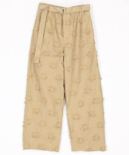 3D刺繡斜紋休閒褲