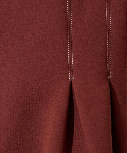 配色 ステッチ タック Aライン 裏起毛 チュニック【限定展開】