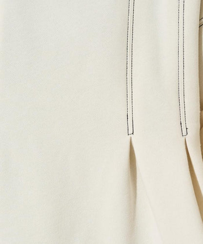 配色 ステッチ タック Aライン 裏起毛 チュニック【限定展開】