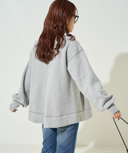 配色 ステッチ タック Aライン 裏起毛 チュニック【限定展開】