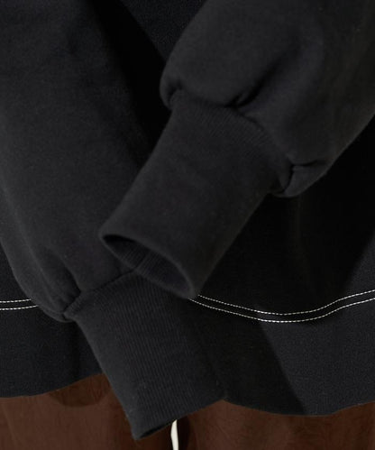 配色 ステッチ タック Aライン 裏起毛 チュニック【限定展開】