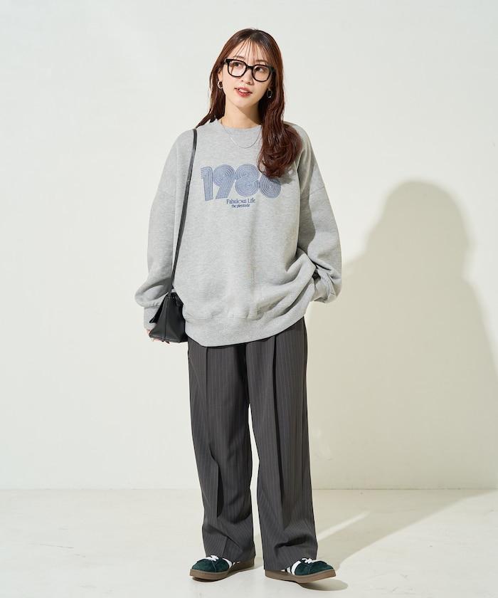 ぐるぐるナンバー ロゴ 刺繍 裏起毛 スウェット【限定展開】