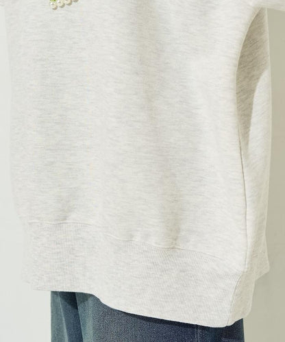 豹紋毛圈繡珍珠加絨衛衣