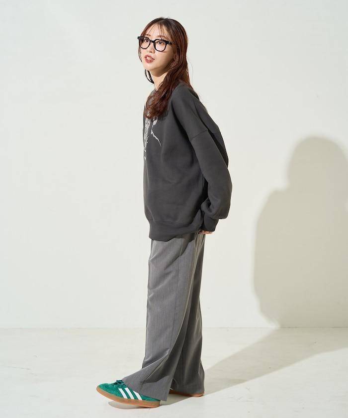 鬥牛犬亮片刺繡加絨寬鬆衛衣