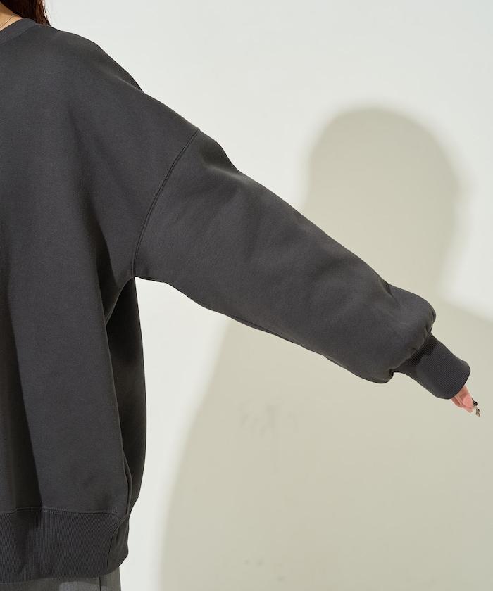 鬥牛犬亮片刺繡加絨寬鬆衛衣