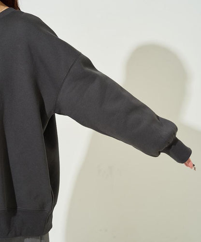 鬥牛犬亮片刺繡加絨寬鬆衛衣