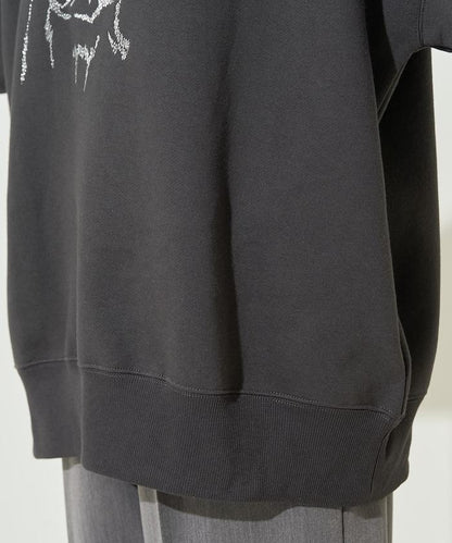 鬥牛犬亮片刺繡加絨寬鬆衛衣