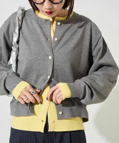 拼接配色紐扣開衫