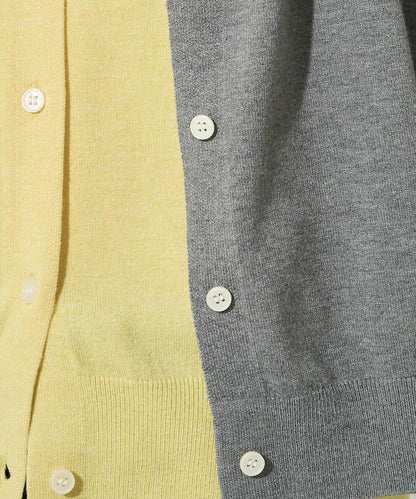 拼接配色紐扣開衫