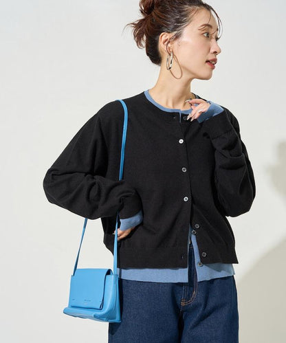 拼接配色紐扣開衫