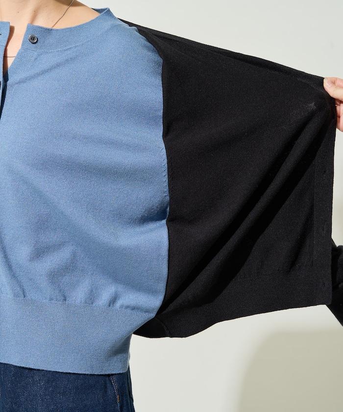 拼接配色紐扣開衫