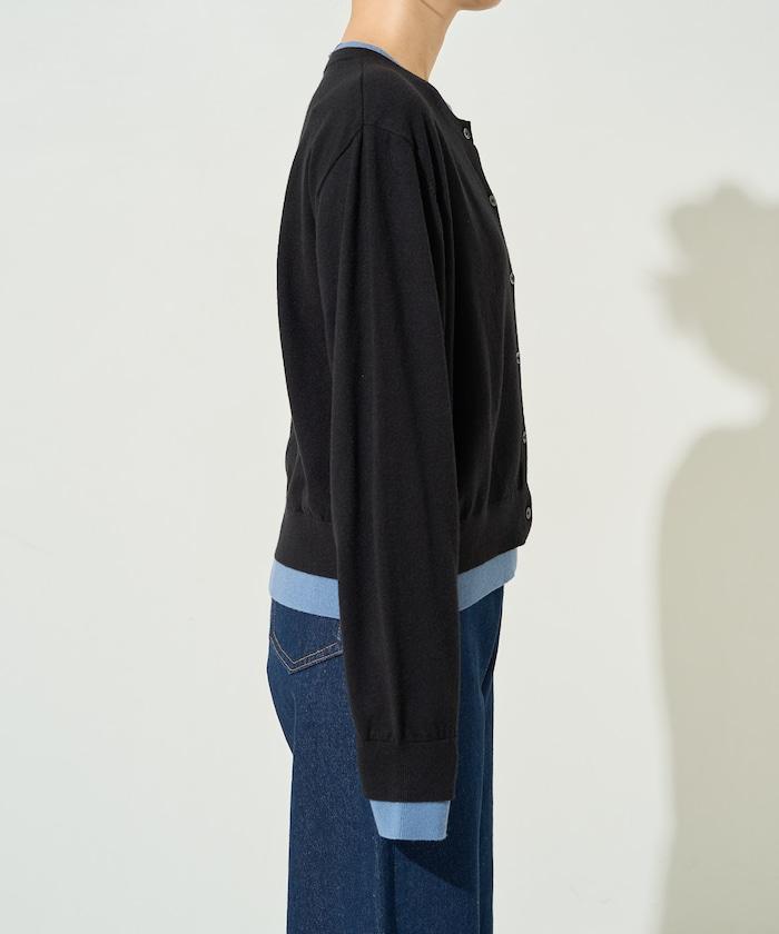 拼接配色紐扣開衫