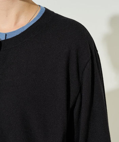 拼接配色紐扣開衫