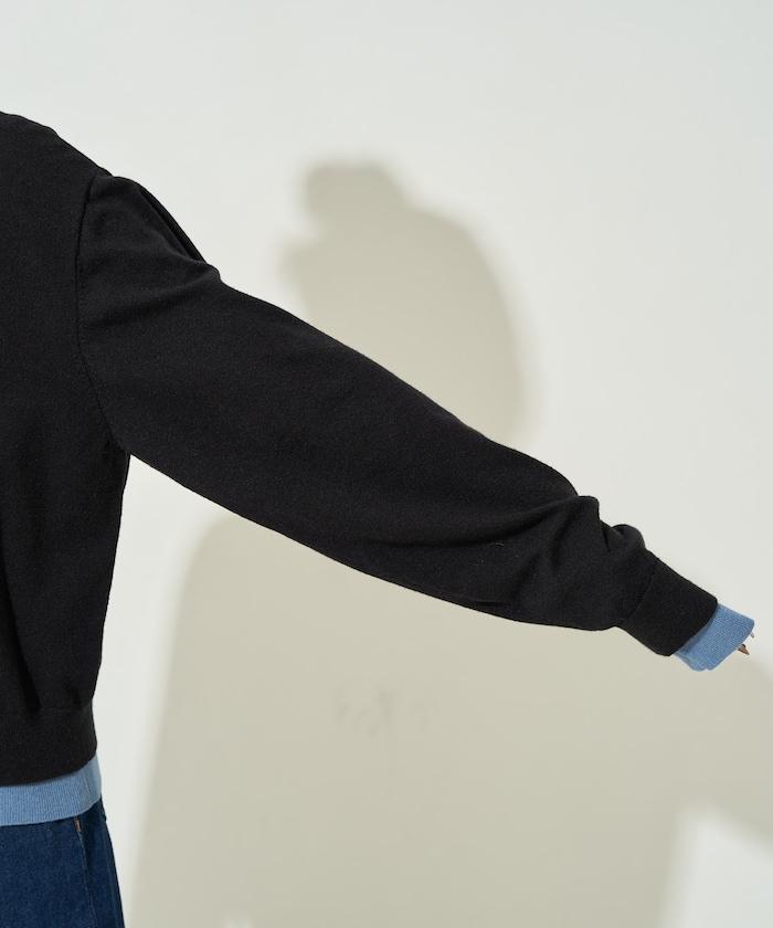 拼接配色紐扣開衫