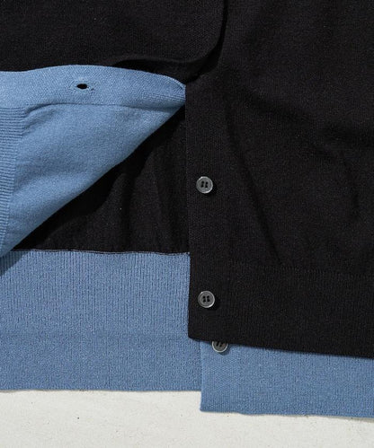 拼接配色紐扣開衫