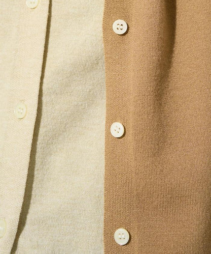 拼接配色紐扣開衫