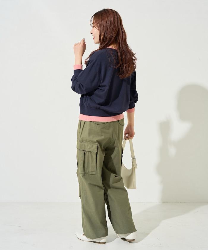 拼接配色紐扣開衫