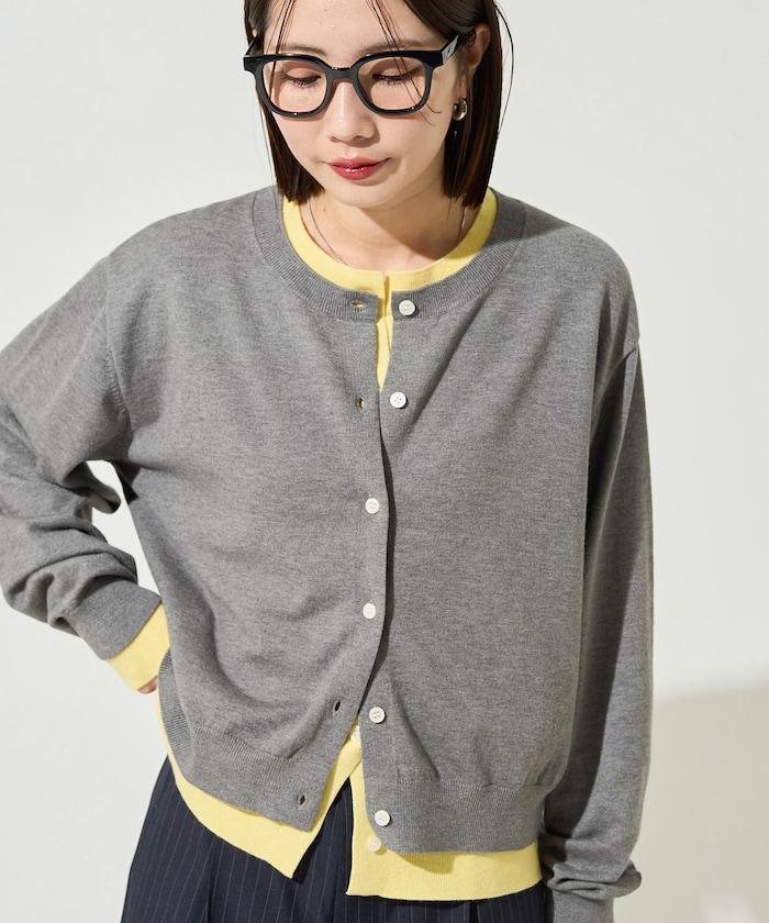 拼接配色紐扣開衫